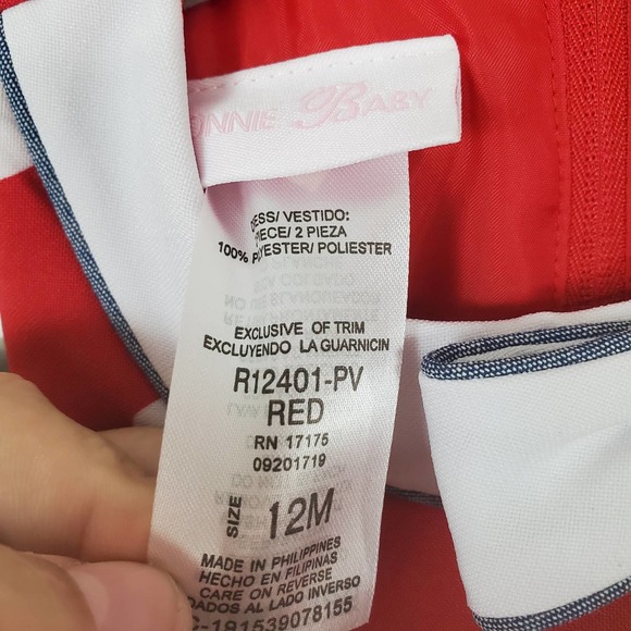 Bonnie Baby 12 month red polka dot dress - Picture 3 of 3